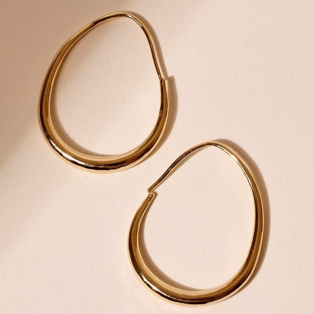 The Ames - Crescent Gold Hoops - Picture 3 of 9